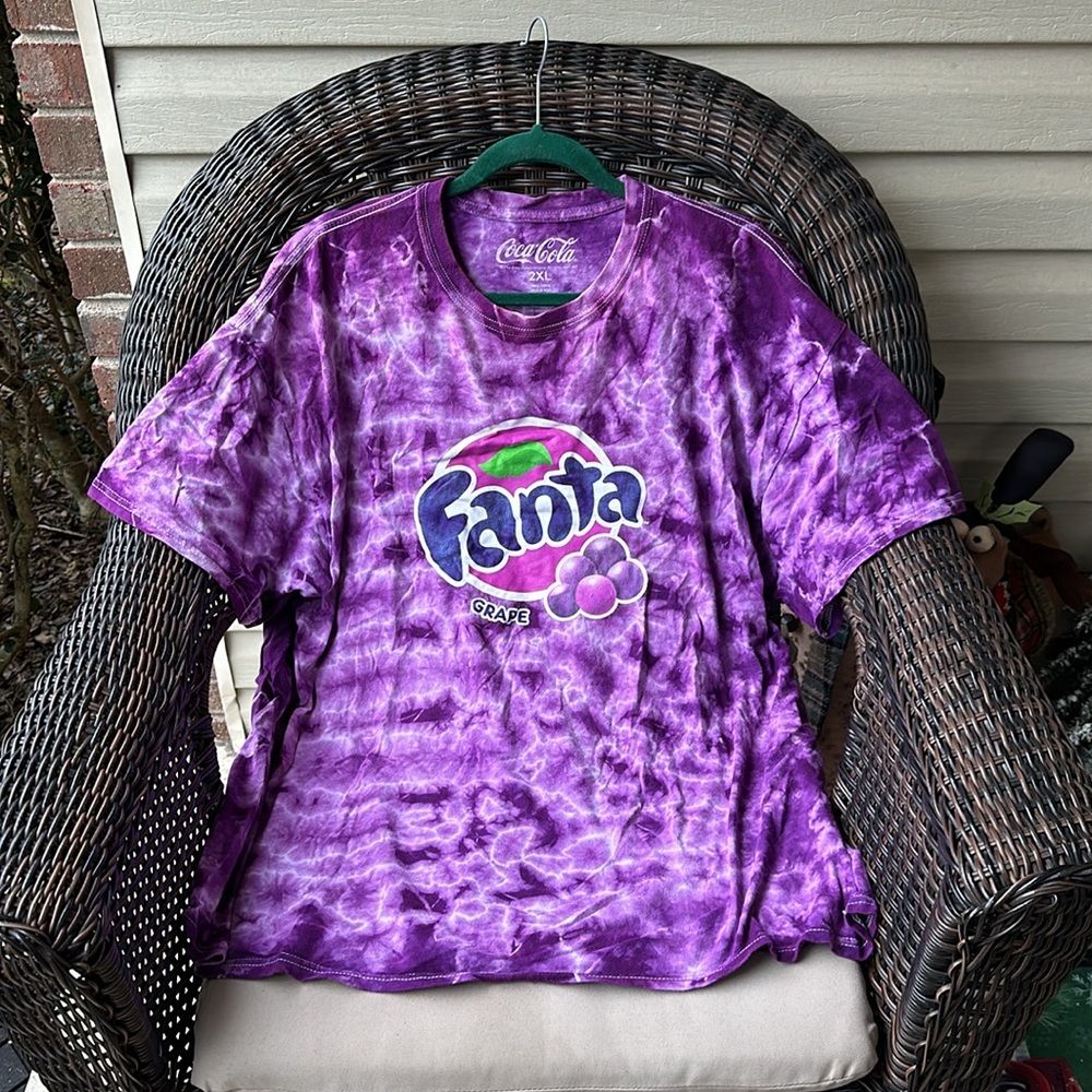 Coca Cola Fanta Purple Tie Dye Short Sleeve Top 2XL